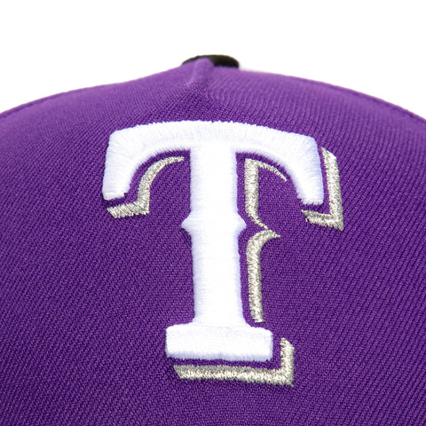 New Era 9Forty A-Frame 8-Ball Texas Rangers Final Season Patch Snapback Hat - Purple, Black