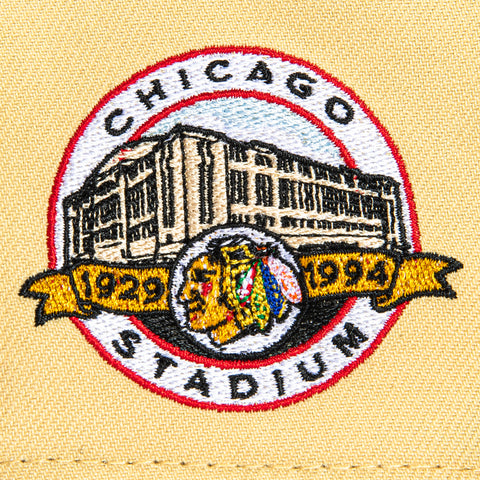 New Era 9Forty A-Frame 8-Ball Chicago Blackhawks Chicago Stadium Patch Snapback Hat - Tan, Black
