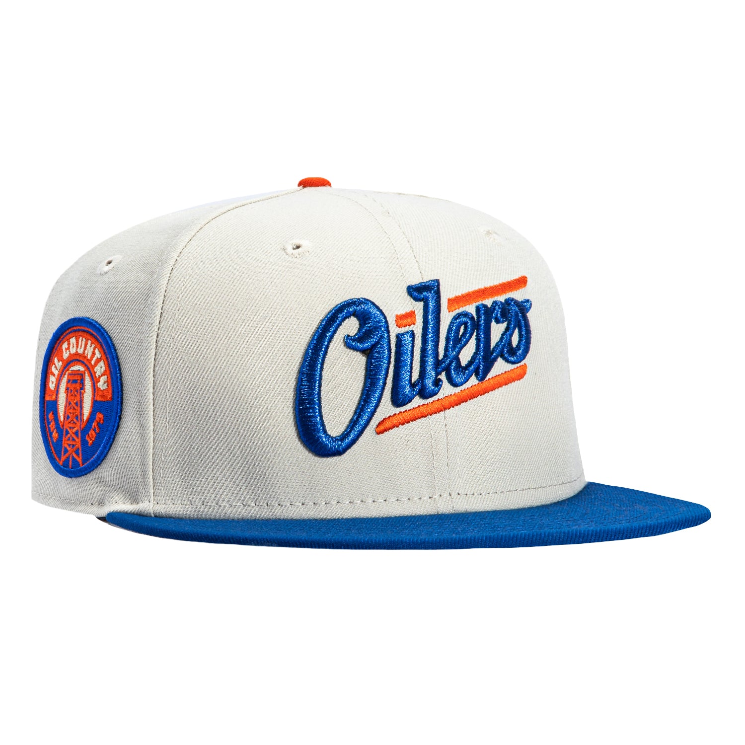 New Era 59Fifty Edmonton Oilers Oil Country Patch Script Hat - Stone ...