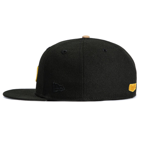 New Era 59Fifty Mexico Mexico Flag Patch Word Hat - Black, Metallic Gold New Era