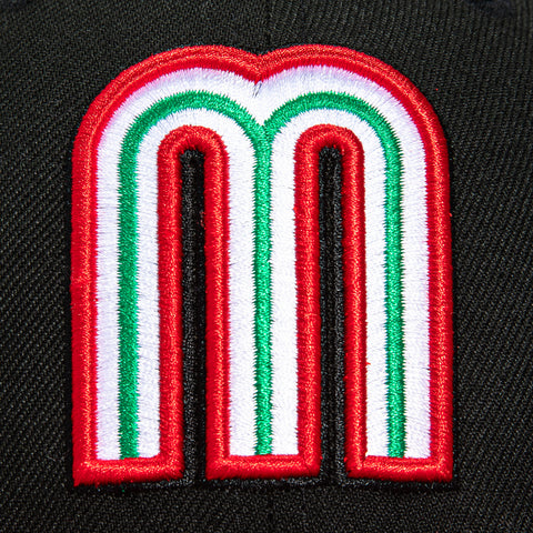 New Era 59Fifty Mexico World Baseball Classic Mexico Flag Patch Hat - Black, Red New Era