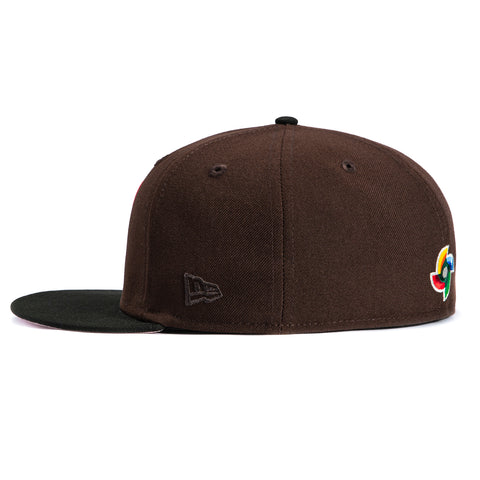 New Era 59Fifty Mexico World Baseball Classic Mexico Flag Patch Pink UV Hat - Brown, Black New Era