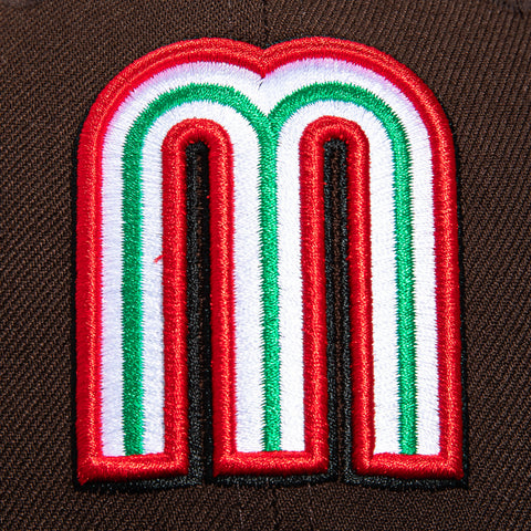 New Era 59Fifty Mexico World Baseball Classic Mexico Flag Patch Pink UV Hat - Brown, Black New Era