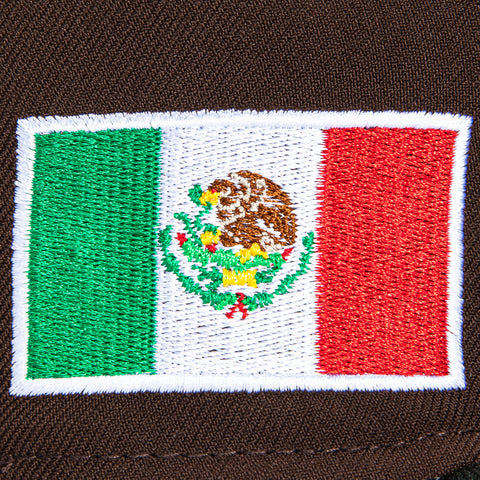 New Era 59Fifty Mexico World Baseball Classic Mexico Flag Patch Pink UV Hat - Brown, Black New Era