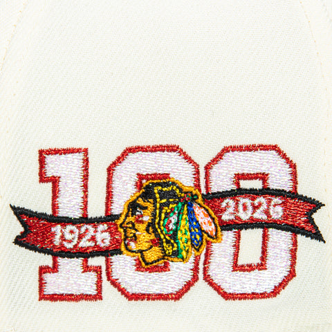 2TONE BLACKHAWKS 100TH WHT/BLK New Era