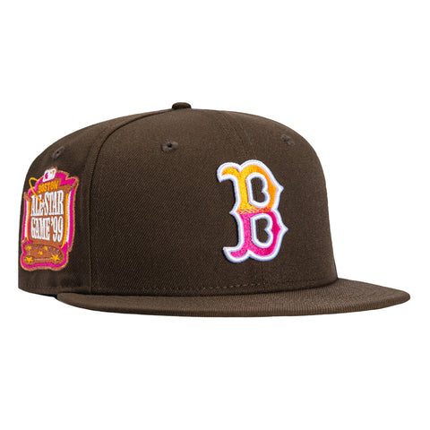 New Era 59Fifty Boston Red Sox 1999 All Star Game Patch Gradient Hat - Brown, Magenta, Light Orange New Era