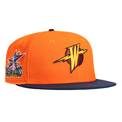 New Era 59Fifty Golden State Warriors 2002 All Star Game Patch 1997 Alternate Hat - Orange, Navy New Era