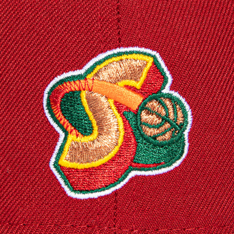 New Era 59Fifty Seattle Sonics 2001 All Star Game Patch Jersey Hat - Cardinal, Green New Era