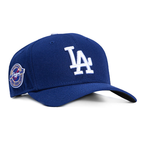 New Era 9Seventy Los Angeles Dodgers Back-To-Back World Series Champions Circle Patch Snapback Hat - Royal New Era