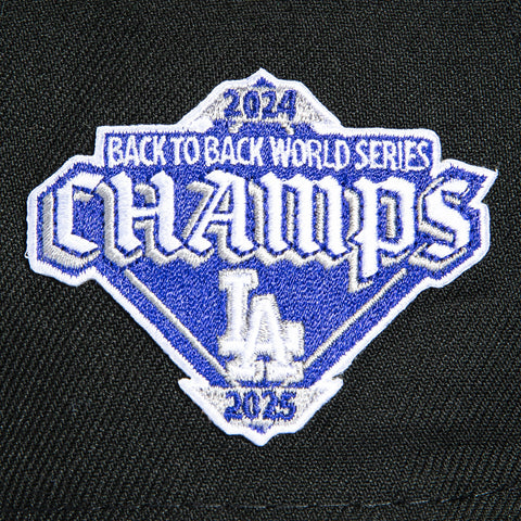 New Era 9Fifty A-Frame Los Angeles Dodgers Back-To-Back World Series Champions Diamond Patch Snapback Hat - Black, Black New Era