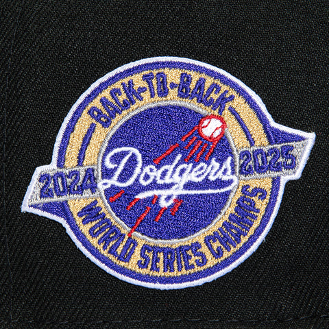 New Era 59Fifty Los Angeles Dodgers Back-to-Back World Series Champions Circle Patch Hat - Black, White New Era
