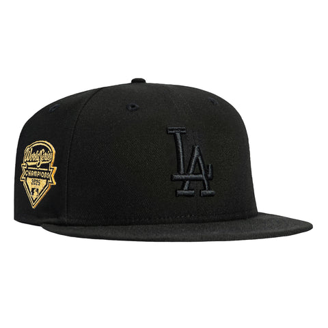 New Era 59Fifty Los Angeles Dodgers 2025 World Series Champions Patch Hat - Black, Gold New Era