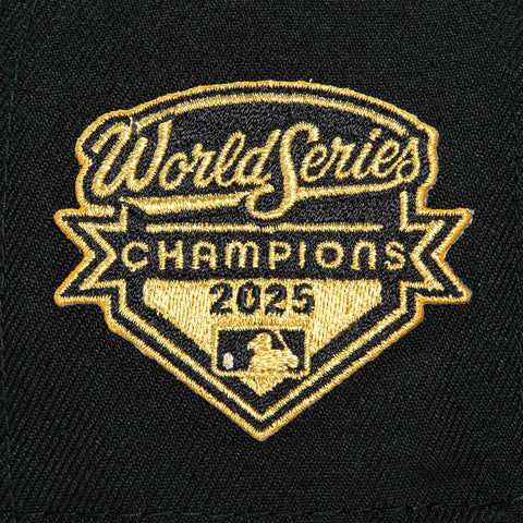 New Era 59Fifty Los Angeles Dodgers 2025 World Series Champions Patch Hat - Black, Gold New Era