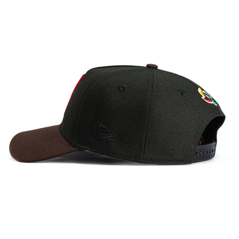 New Era 9Forty A-Frame Mexico World Baseball Classic Mexico Flag Patch Snapback Hat - Black, Brown New Era
