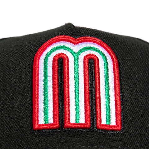 New Era 9Forty A-Frame Mexico World Baseball Classic Mexico Flag Patch Snapback Hat - Black, Brown New Era