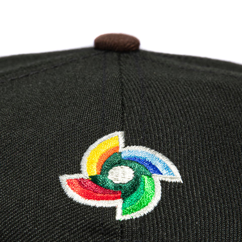 New Era 9Forty A-Frame Mexico World Baseball Classic Mexico Flag Patch Snapback Hat - Black, Brown New Era