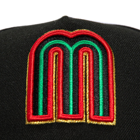 New Era 9Forty A-Frame Mexico World Baseball Classic Mexico Flag Patch Snapback Red UV Hat - Black New Era
