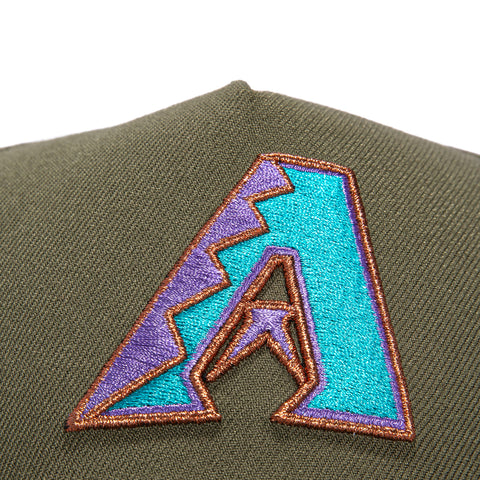 New Era 9Forty A-Frame Arizona Diamondbacks 25th Anniversary Patch A Snapback Hat - Olive, Orange New Era