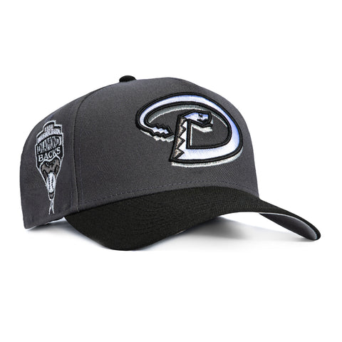 New Era 9Forty A-Frame Arizona Diamondbacks Inaugural Patch D Snapback Hat - Graphite, Black New Era