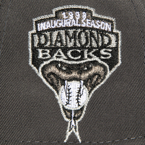 New Era 9Forty A-Frame Arizona Diamondbacks Inaugural Patch D Snapback Hat - Graphite, Black New Era