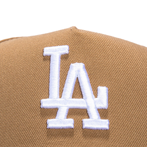 New Era 9Forty A-Frame Los Angeles Dodgers 1988 World Series Patch Snapback Hat - Khaki, Brown New Era