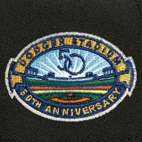 New Era 9Forty A-Frame Los Angeles Dodgers 50th Anniversary Stadium Patch Snapback Hat - Black, Khaki New Era