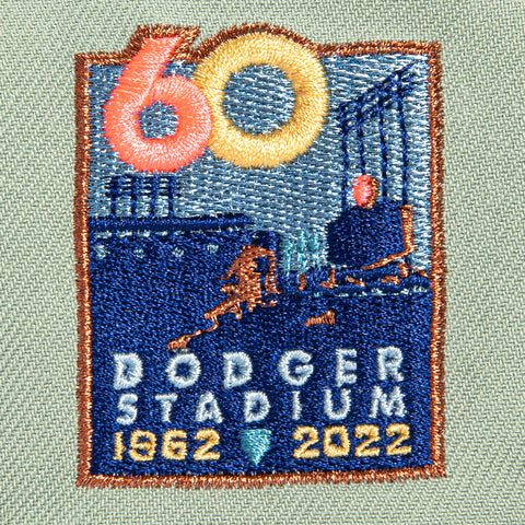 New Era 9Forty A-Frame Los Angeles Dodgers 60th Anniversary Stadium Patch Snapback Hat - Everest Green, Graphite New Era