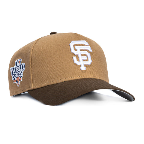 New Era 9Forty A-Frame San Francisco Giants 2010 World Series Patch Snapback Hat - Khaki, Brown New Era
