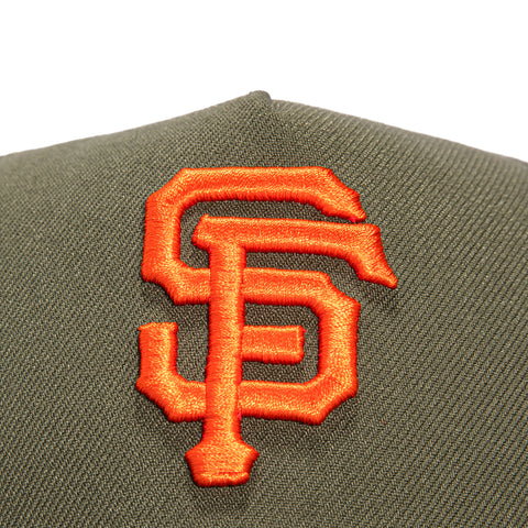 New Era 9Forty A-Frame San Francisco Giants 25th Anniversary Stadium Patch Snapback Hat - Olive, Orange New Era