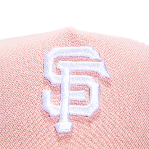 New Era 9Forty A-Frame San Francisco Giants 60th Anniversary Patch Snapback Hat - Pink, White New Era
