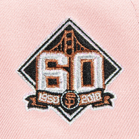 New Era 9Forty A-Frame San Francisco Giants 60th Anniversary Patch Snapback Hat - Pink, White New Era