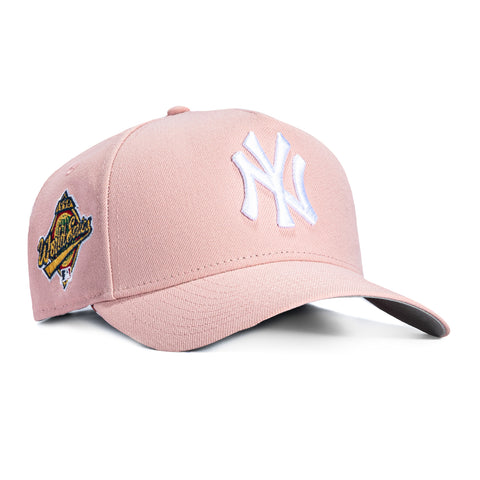 New Era 9Forty A-Frame New York Yankees 1996 World Series Patch Snapback Hat - Pink, White New Era