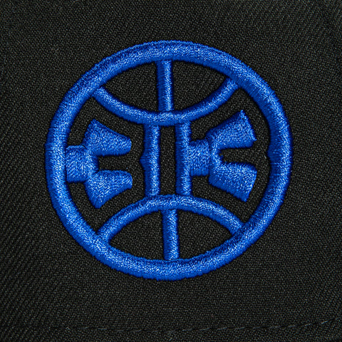 New Era 9Forty A-Frame Black Dome Detroit Pistons Logo Patch 1978 Word Snapback Hat - Black New Era