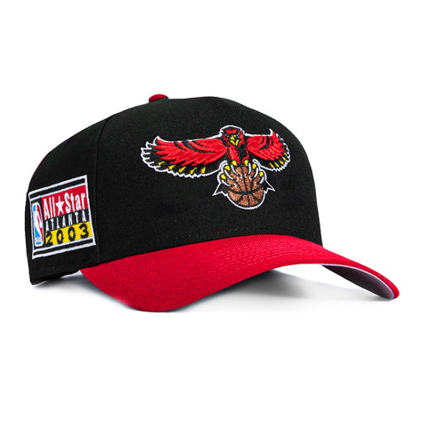 New Era 9Forty A-Frame Atlanta Hawks 2003 All Star Game Patch Snapback Hat - Black, Red New Era