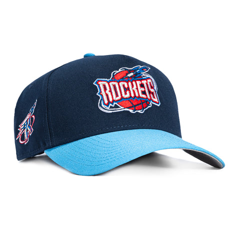 New Era 9Forty A-Frame Houston Rockets Logo Patch 1996 Snapback Hat - Navy, Light Blue New Era