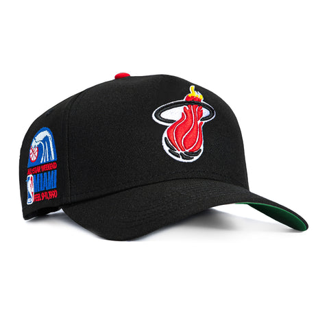 New Era 9Forty A-Frame Miami Heat 1990 All Star Game Patch Snapback Hat - Black New Era