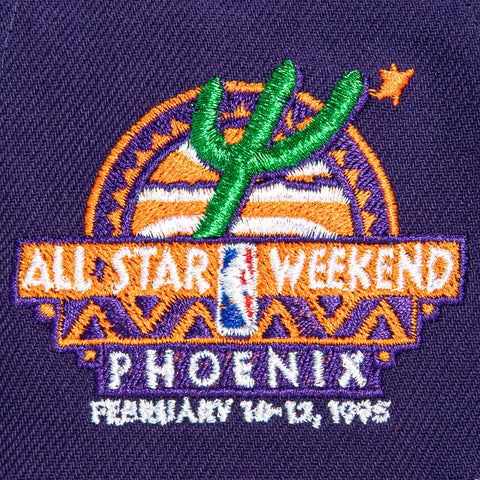 New Era 9Forty A-Frame Phoenix Suns 1995 All Star Game Patch Snapback Hat - Purple, Black New Era