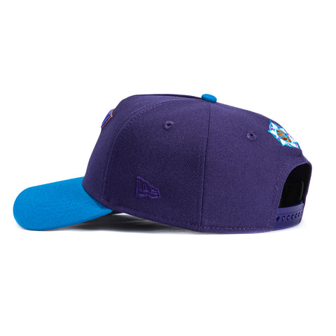 New Era 9Forty A-Frame Utah Jazz 1998 NBA Finals Patch Alternate Snapback Hat - Purple, Neon Blue New Era