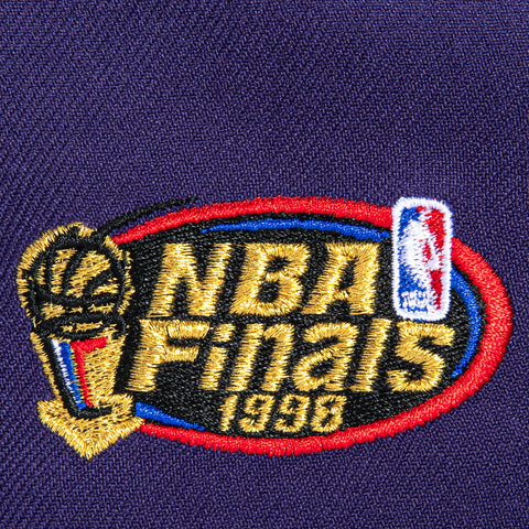 New Era 9Forty A-Frame Utah Jazz 1998 NBA Finals Patch Alternate Snapback Hat - Purple, Neon Blue New Era