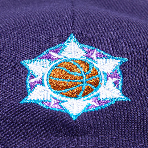 New Era 9Forty A-Frame Utah Jazz 1998 NBA Finals Patch Alternate Snapback Hat - Purple, Neon Blue New Era