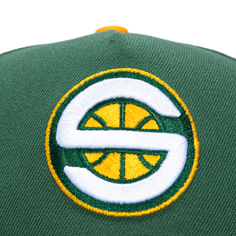 New Era 9Forty A-Frame Seattle Sonics 2001 Alternate Logo Patch Snapback Hat - Green New Era