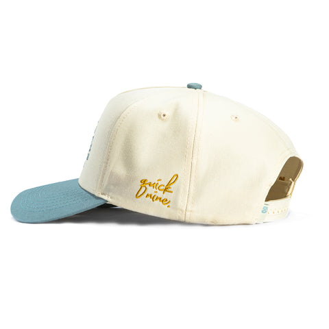 Bunx Golf Moonlit Mulligans Snapback Hat - Tan, Baby Blue Bunx Golf