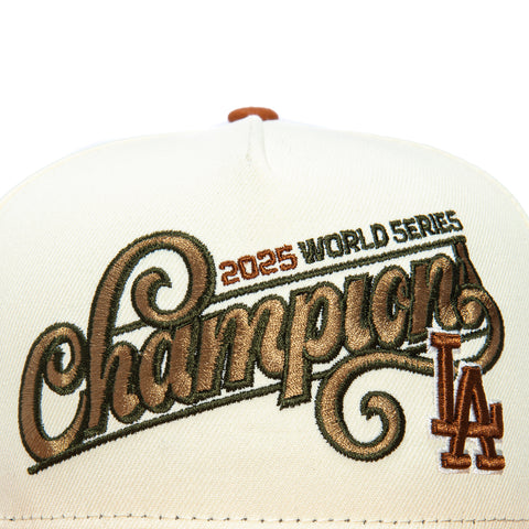 New Era 9Fifty A-Frame Los Angeles Dodgers 2025 World Series Champions Snapback Hat - Stone, Brown New Era