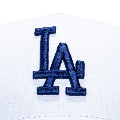 New Era 9Forty A-Frame Los Angeles Dodgers 2025 World Series Champions Trophy Patch Snapback Hat - White, Royal New Era