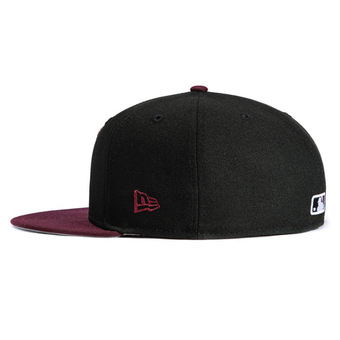 New Era 59Fifty Sweethearts Los Angeles Angels 40th Anniversary Patch 1997 Hat - Black, Maroon New Era