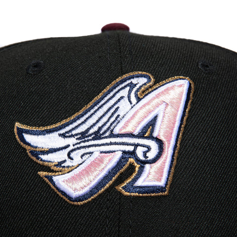 New Era 59Fifty Sweethearts Los Angeles Angels 40th Anniversary Patch 1997 Hat - Black, Maroon New Era