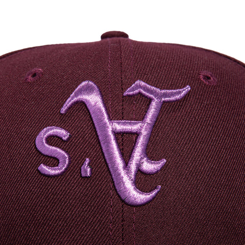 New Era 59Fifty Sweethearts Oakland Athletics 1988 World Series Patch Upside Down Hat - Maroon New Era