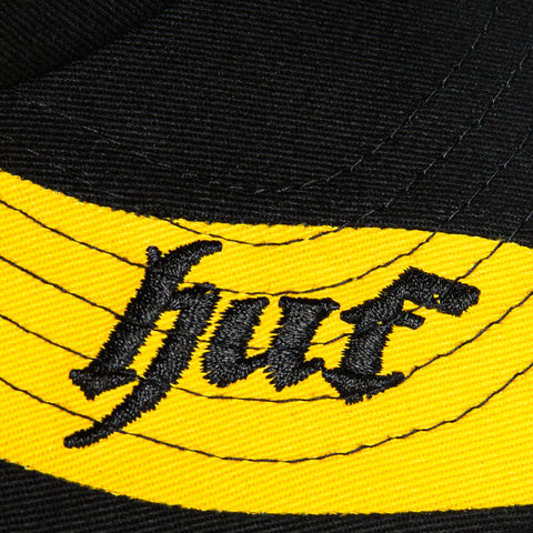 Huf Sector Biohazard Snapback Hat - Black & Yellow Huf