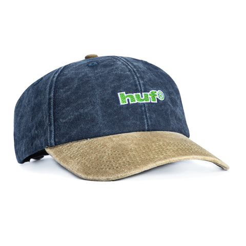 Huf Two Tone 1989 Washed Strapback Adjustable Hat - Navy Washed, Tan Huf