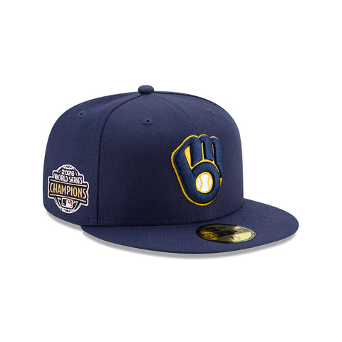 New Era 59Fifty Milwaukee Brewers 2026 World Series Champions Patch Home Hat - Navy